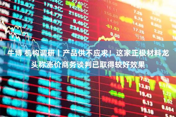 牛博 机构调研丨产品供不应求！这家正极材料龙头称涨价商务谈判已取得较好效果