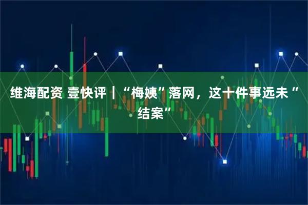 维海配资 壹快评｜“梅姨”落网，这十件事远未“结案”